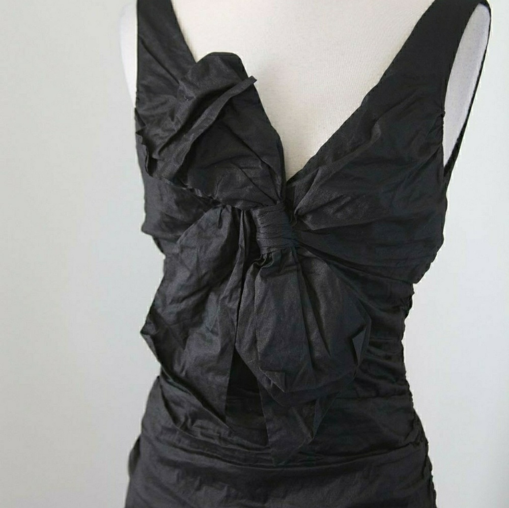 BCBG Max Azria Big Bow Ruched Cocktail Dress NWT